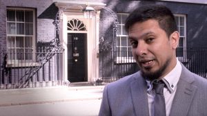 Ismail filming outside 10 Downing Street